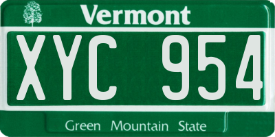 VT license plate XYC954