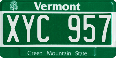 VT license plate XYC957