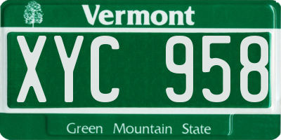 VT license plate XYC958