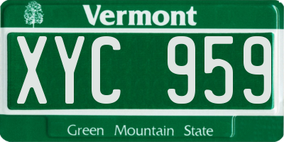 VT license plate XYC959
