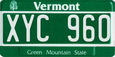 VT license plate XYC960