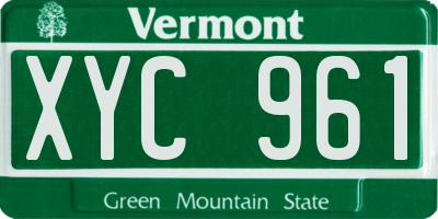 VT license plate XYC961