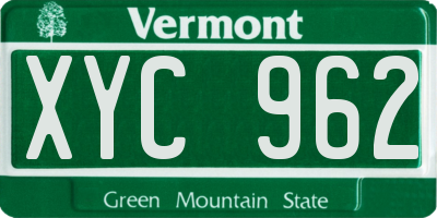 VT license plate XYC962