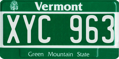 VT license plate XYC963