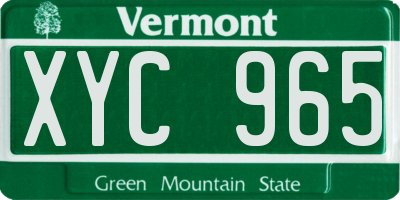 VT license plate XYC965