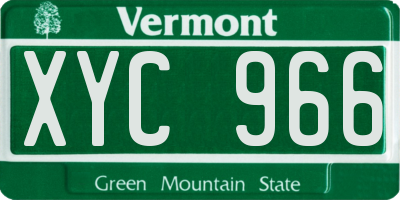 VT license plate XYC966