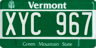 VT license plate XYC967