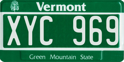 VT license plate XYC969