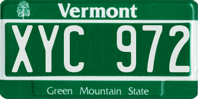VT license plate XYC972