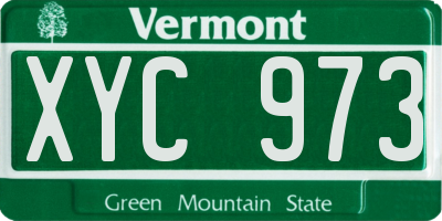 VT license plate XYC973