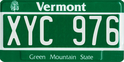 VT license plate XYC976