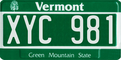 VT license plate XYC981