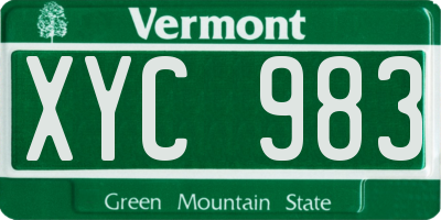 VT license plate XYC983