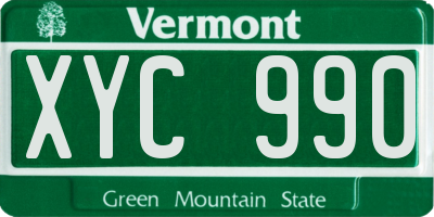 VT license plate XYC990