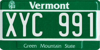 VT license plate XYC991