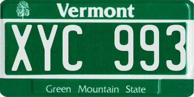 VT license plate XYC993