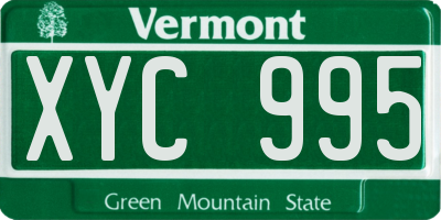 VT license plate XYC995