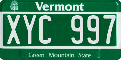 VT license plate XYC997