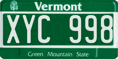 VT license plate XYC998