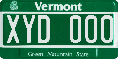 VT license plate XYD000