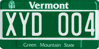 VT license plate XYD004