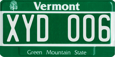 VT license plate XYD006
