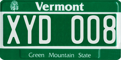 VT license plate XYD008