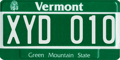 VT license plate XYD010