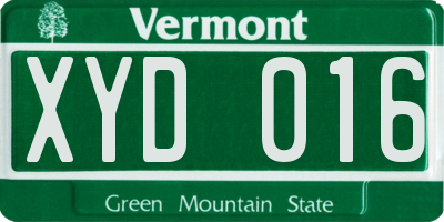 VT license plate XYD016
