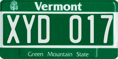 VT license plate XYD017