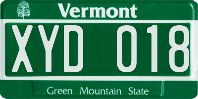 VT license plate XYD018