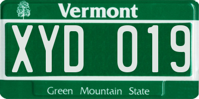 VT license plate XYD019