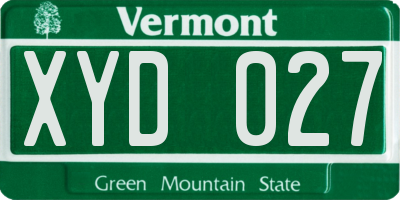 VT license plate XYD027