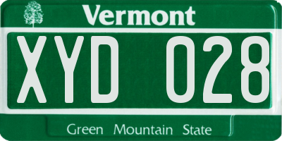 VT license plate XYD028
