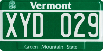 VT license plate XYD029