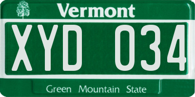 VT license plate XYD034