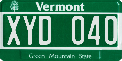 VT license plate XYD040