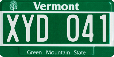 VT license plate XYD041