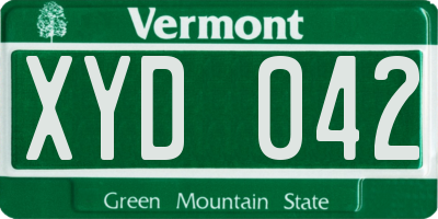 VT license plate XYD042