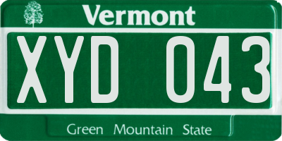 VT license plate XYD043