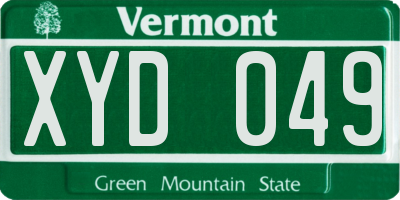 VT license plate XYD049