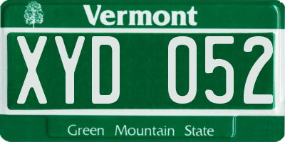 VT license plate XYD052