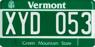 VT license plate XYD053