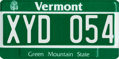 VT license plate XYD054