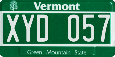 VT license plate XYD057