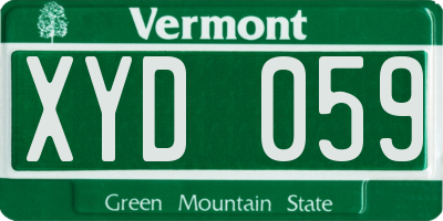 VT license plate XYD059
