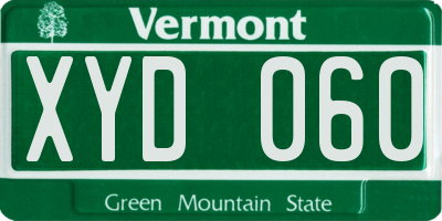 VT license plate XYD060