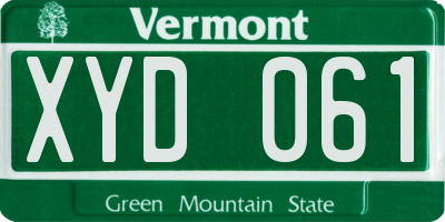 VT license plate XYD061