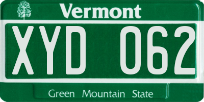 VT license plate XYD062