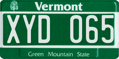 VT license plate XYD065